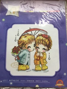 Love In Rain Kissen Kreuzstich Set - Bild 1 von 4