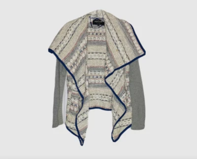 River Island Blue Ivory Open Waterfall Front Jacket US 2 UK 6 - Image 1 of 4