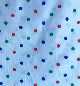 3 Yards 1950's COTTON FABRIC 36" Wide POLKA DOTS Uncut Yardage Red Blue Green - Picture 1 of 2