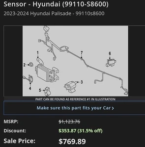 2023-2024 Hyundai  Palisade 99110S8150 Front Radar Sensor OEM  - Picture 1 of 9