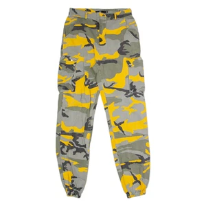 MISSGUIDED Cuffed Camouflage Cargo Womens Twill Trousers Grey Tapered W28 L30 - Picture 1 of 6