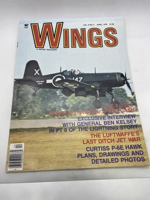 Wings Magazine April 1976 Vol 6 No 2 XP-38 Speed Dash Curtiss P-6E Hawk - Image 1 of 3
