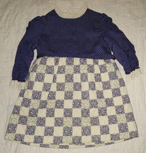 Vintage Fischel Neiman Marcus Little Girls Kleid gesteppt Landhaus Prairie Talon - Bild 1 von 9