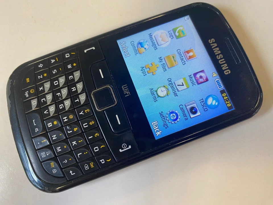Samsung Chat 335 Ch@t Mobile Phone UNLOCKED GT-S3350 QWERTY Keypad Black - Image 1 of 4