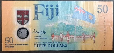 2020 Fiji 50 Dollars P121 50 Years of Independence FAI0394412. - Image 1 of 2