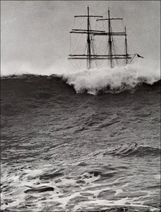 1968 Vintage Print Heart Line Stern Wheeler Sea Ship 1880 Marine Ocean Storm - Picture 1 of 3