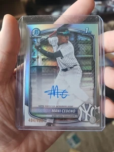 MANI CEDENO 2025 BOWMAN CHROME 1ST AUTOGRAPH REFRACTOR AUTO /499 Q4060 - Picture 1 of 2