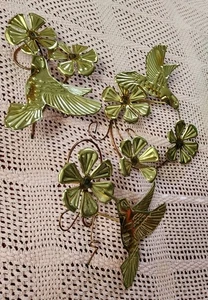 Colibrì da parete vintage Homco Art fiori ottone metà secolo moderno set di 3 MCM - Foto 1 di 3