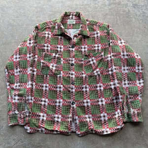 Vintage 50s Sanforized Print Flannel Plaid Shirt Loop Collar Size XS/S Shadow - Bild 1 von 8