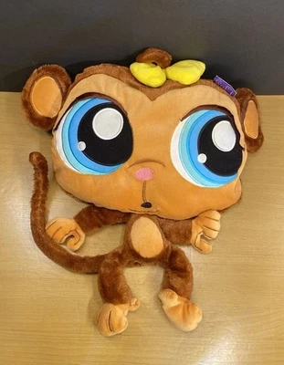 2008 Hasbro Littlest Pet Shop travesseiro macaco grande pelúcia - Imagem 1 de 4