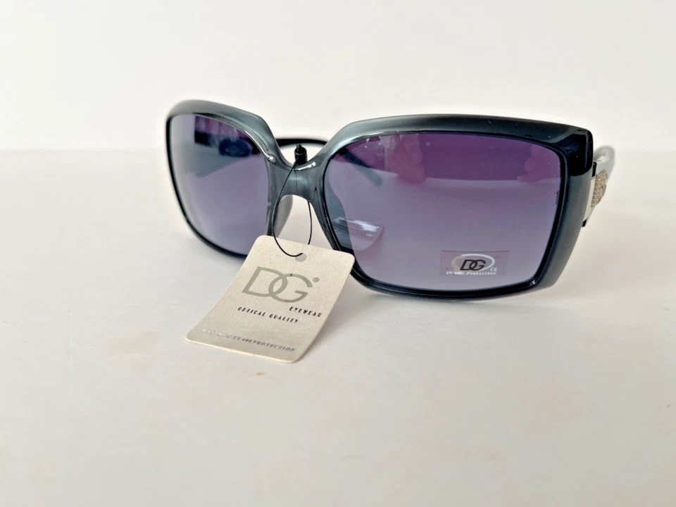 Gafas de sol DG envolventes cuadradas de gran tamaño marco negro/gris negro/auricular calidad óptica Foto 1 de 4