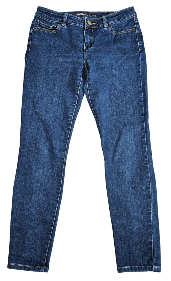 Pantalones de mezclilla ajustados azules Michael Kors para mujer talla 4 Foto 1 de 4
