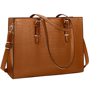 Laptop Bag for Women 15.6 Inch Laptop Tote Bag Leather Classy Computer Briefc... - Picture 1 of 6