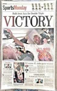 Chicago Tribune Sports Page 15. Juni 1998 CHICAGO BULLS CHAMPIONS "VICTORY" - Bild 1 von 7