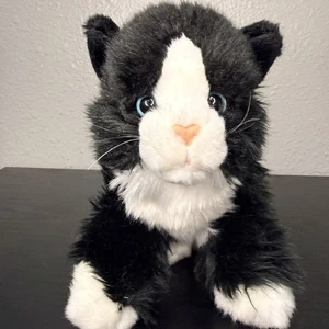 Animal Alley Esmoquin Gato Negro Blanco Gatito Peluche Juguetes R Us Ojos Azules De Colección - Imagen 1 de 9