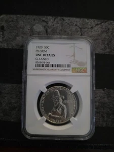 1920 50c Pilgrim Commemorative-UNC DETAILS- CLEANED NGC - Picture 1 of 2