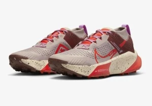 Nike ZoomX Zegama Trail Diffused Taupe Picante Red DH0623-200 Sz 10.5 - Picture 1 of 6