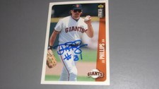 J R Phillips San Francisco Giants 1996 UD collectors choice Card COA