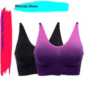 Rhonda Shear 2er Pack Ombre Seamless Ahh BH, Purple Ombre/Black, Small - Bild 1 von 4