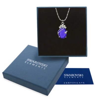 Collana donna argento Swarovski Elements originale G4Love cristalli pietra blu - Immagine 1 di 3