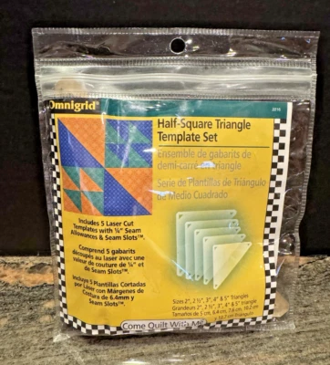 NIP, Omnigrid 5pc Half-Square Triangle Set: 2”, 2.5”, 3”, 4” & 5” Templates - Image 1 of 4