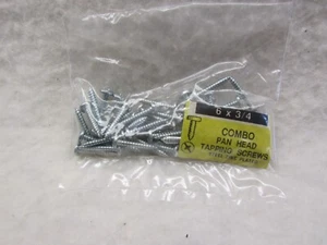 Tornillos de golpeteo de cabeza de sartén de 6 x 3/4" ranurados/Phillips combo acero zinc Qty 50 C73 - Imagen 1 de 3