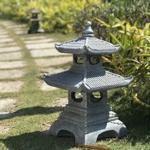 Outdoor Zen Garden Lantern Pagoda,2 Tier Pagoda Garden Statue,Pagoda Stone,Pa... - Picture 1 of 6
