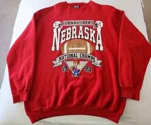 Vintage Nebraska 1994 National Champs Large Savvy Red Sweatshirt - Picture 1 of 5