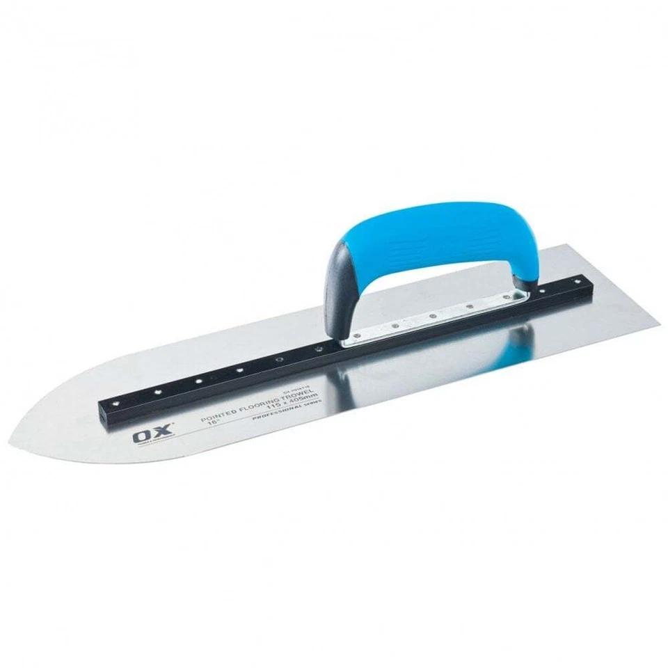Ox Pro Pointed Flooring Trowel 16"/115mm x 405mm with Duragrip Handle OX-P018716 - Image 1 of 1