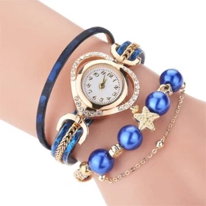 Mujer Perla Reloj Envolvente Pulsera Analógico Cuarzo Vestido Relojes de Pulsera Regalos - Imagen 1 de 14