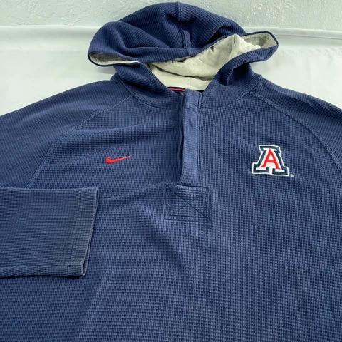 Arizona Wildcats Nike Shirt Mens Extra Large Blue Thermal Hood Basketball NCAA Cover