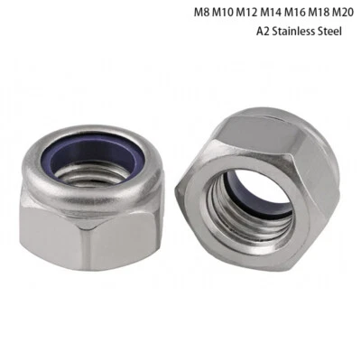 Selbstsichernde Muttern Feingewinde Edelstahl A2 Sechskant Stoppmuttern DIN 985 - Bild 1 von 4