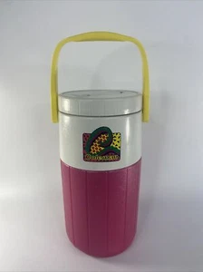 Vintage 90s Retro Coleman 5590 Water Cooler Jug Green Pink Camping Kitchen - Picture 1 of 5