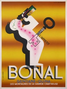 CASSANDRE 1935 BONAL GENTIANE-QUINA 160X120 ALLIANCE GRAPHIQUE OLD POSTER - Picture 1 of 1