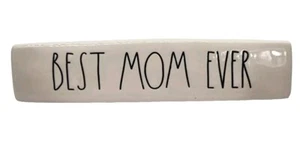 Rae Dunn Magenta Artisan White Ceramic Desk Plaque " BEST MOM EVER" - Picture 1 of 10
