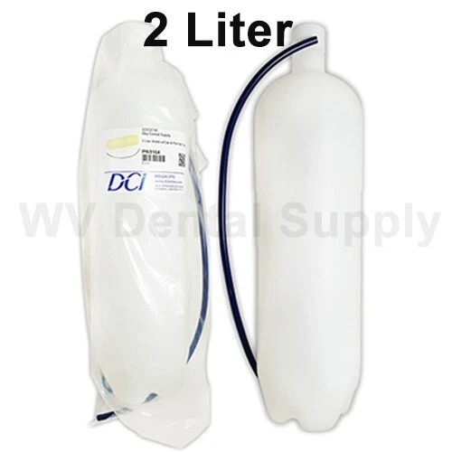 2x DCI Dental Water Bottles Heavy-Duty Plastic 2 Liter W/Cap & Tube PN6932 /8164
