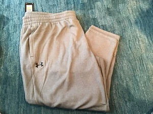 UNDER ARMOUR Light Gray Men's Fleece Sweatpants With Side Pockets Size 5XL NWT - Picture 1 of 3