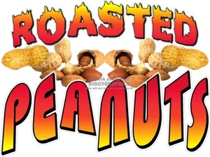 ROASTED PEANUTS VINYL DECAL (CHOOSE YOUR SIZE) CONCESSION STANDS BOARDWALK SHOPS - Picture 1 of 5