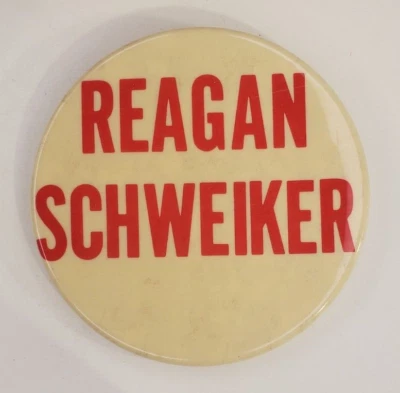 De colección 1976 Reagan Schweiker Campaña Presidencial Pinback Botón Político Grande Foto 1 de 3
