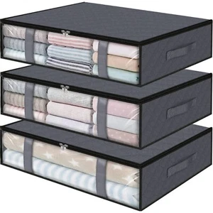 3-Pack Clothes Storage Container Organizer Bags Under Bed Storage Bin - Picture 1 of 7