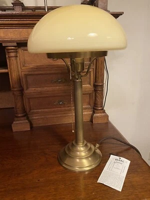 Tischleuchte Berliner Messing Z1 mit Glasschirm Creme  Neu - Bild 1 von 3