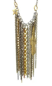 Multi Strand Fringe Chain Wizard Star Pendant Charm Jewellery Silver Necklace  - Bild 1 von 5