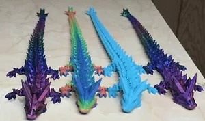 Crystal Dragon 3D Printed Articulated Fidget Toy 22" - Picture 1 of 2