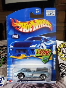 👓Hot Wheels 2002 #216🔥CORVETTE SR-2 blu metallizzato chiaro e argento⭐cromo 5-SP - Foto 1 di 7