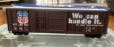 Athearn N Scale RTR #11277 50’ FMC Offset Box Car Union Pacific Mismatch Box NY - Image 1 of 4