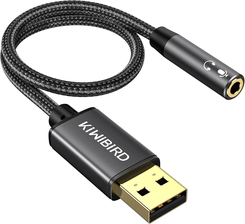 USB auf 3,5mm Klinke Audio Adapter, Kopfhörer und Mikrofon Adapter, Headset Aux - Bild 1 von 4