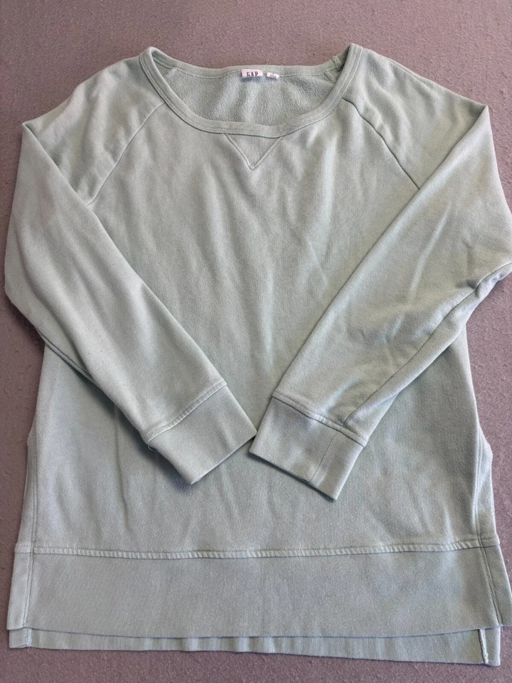 Sudadera Gap Mujer Pequeña Verde Menta Terry Todos los Días Pullover Informal Foto 1 de 4
