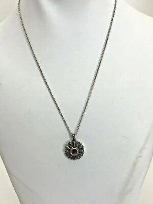 Judith Jack Necklace 925 Sterling Silver Swarovski Crystal Marcasite Flower New - Image 1 of 4
