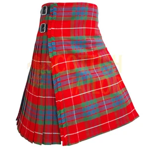 Scottish Handmade Traditional Fraser Red Ancient Tartan Kilt For Men Custom Kilt - Picture 1 of 8
