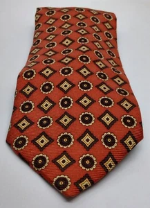 Jos. A Bank Silk Necktie. Signature Collection Dark Orange Tie Multicolor Shapes - Picture 1 of 7